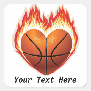 Basketball Flame Anpassbare Sticker