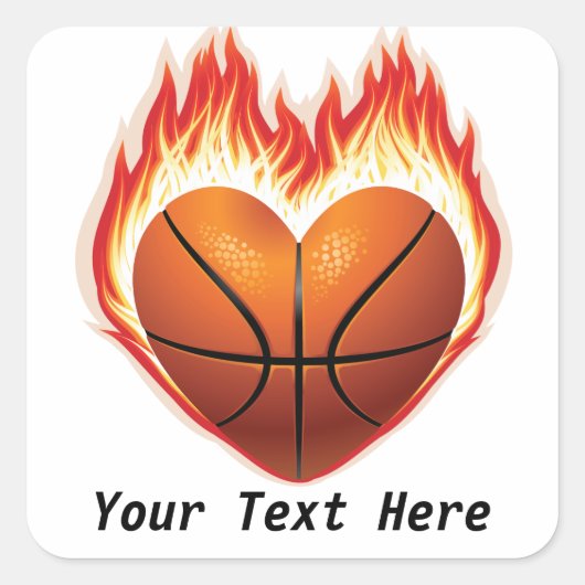 Basketball Flame Anpassbare Sticker (Vorderseite)