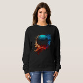 Basketball Flames Basketball Player Retro Basketba Sweatshirt (Vorne ganz)