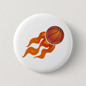 Basketball-Flammen Button (Vorderseite)