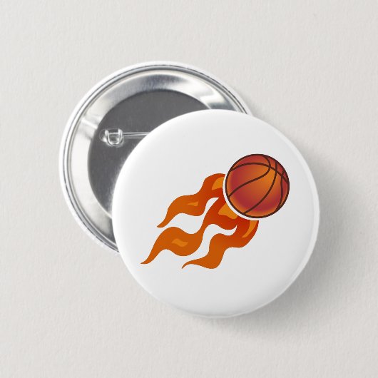 Basketball-Flammen Button (Vorne & Hinten)