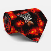 Basketball & Flammen Custom Krawatten Neckwear (Gerollt)