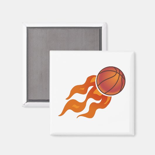 Basketball-Flammen Magnet (Vorderseite/Rückseite)