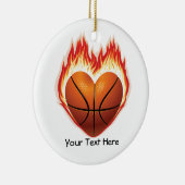 Basketball-Flammen-Verzierung (personalisiert) Keramikornament (Rechts)