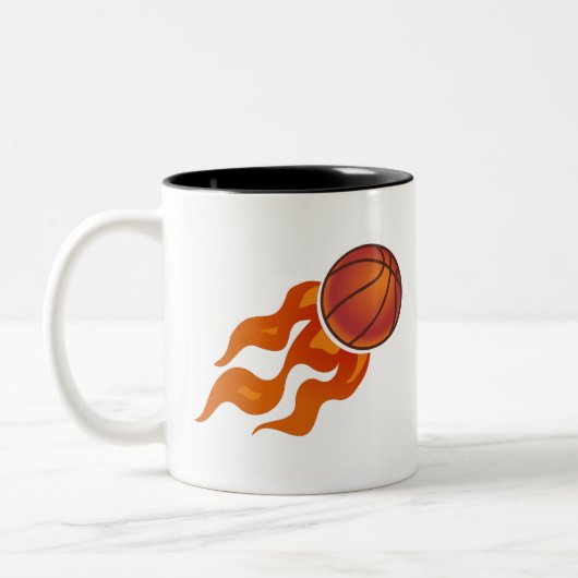 Basketball-Flammen Zweifarbige Tasse (Links)