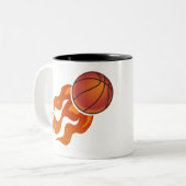 Basketball-Flammen Zweifarbige Tasse (Vorderseite Links)