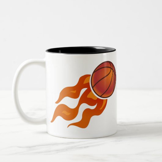 Basketball-Flammen Zweifarbige Tasse (Links)
