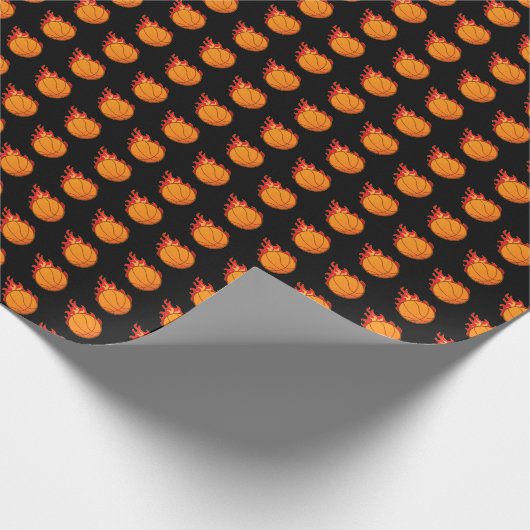Basketball Flammensport Geschenkpapier (Ecke)