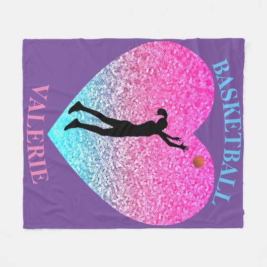 Basketball Fleece Blanket (Vorderseite (Horizontal))