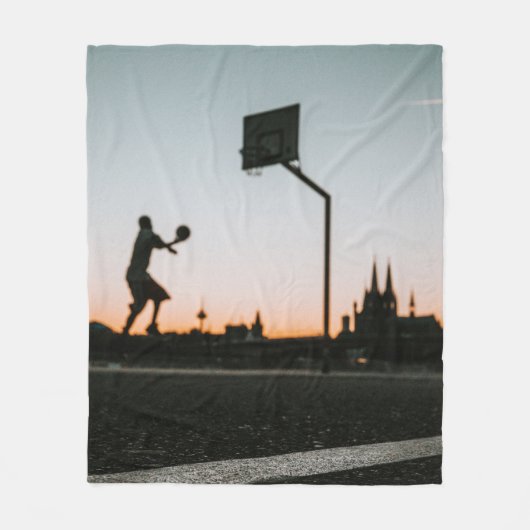 Basketball Fleecedecke (Vorderseite)