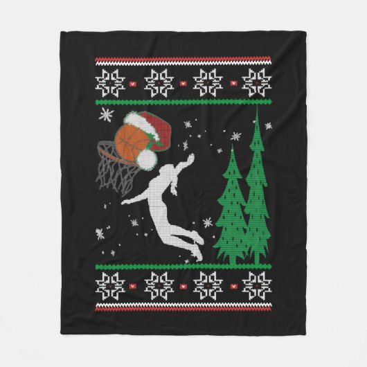 Basketball Fleecedecke (Vorderseite)