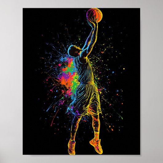 Basketball For Men Kids Youth Player Slam Dunk Tee Poster (Vorne)