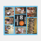 Basketball Foto Collage Fleece Decke (Vorderseite (Horizontal))