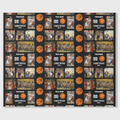 Basketball Foto Collage Fleece Decke Geschenkpapier (Flach)