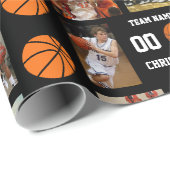 Basketball Foto Collage Fleece Decke Geschenkpapier (Rolleneckpunkt)