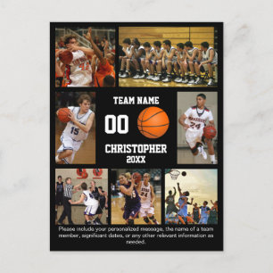 Basketball Foto Collage Fleece Decke Postkarte