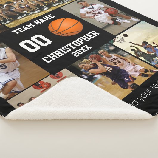 Basketball Foto Collage Fleece Decke Sherpadecke (3/4)