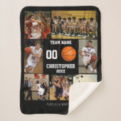 Basketball Foto Collage Fleece Decke Sherpadecke (Vorderseite)