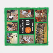 Basketball Foto Collage Fleece Grüne Decke (Vorderseite (Horizontal))