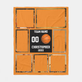 Basketball Foto Collage Orange Fleecedecke (Vorderseite)