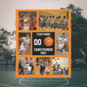Basketball Foto Collage Orange Fleecedecke