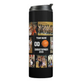 Basketball Foto Collage Orange Thermosbecher (Nach links gedreht)