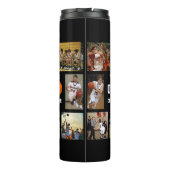 Basketball Foto Collage Orange Thermosbecher (Rückseite)
