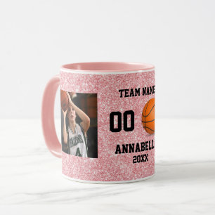 Basketball Foto Collage Rose Gold Spargel Tasse