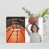 Basketball Foto Einladung (Stehend Vorderseite)