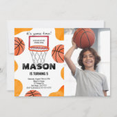 Basketball-Foto Einladung (Vorderseite)