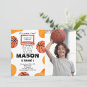 Basketball-Foto Einladung (Stehend Vorderseite)