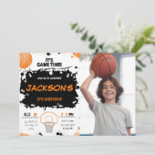 Basketball-Foto Einladung (Stehend Vorderseite)