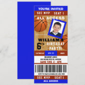 Basketball Foto Geburtstagsparty Einladung (Vorne/Hinten)