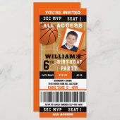 Basketball Foto Geburtstagsparty Einladung (Vorne/Hinten)