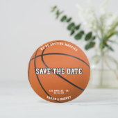 Basketball Foto Hochzeit Save The Date (Stehend Vorderseite)