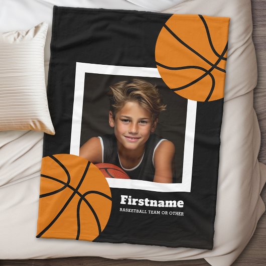 Basketball Foto Name hinzufügen - Farbe bearbeiten Fleecedecke