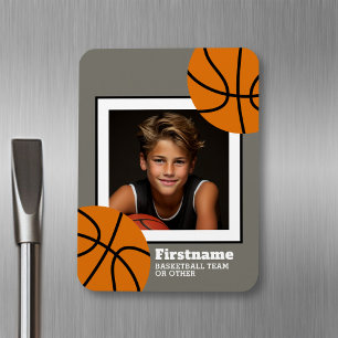 Basketball Foto Name hinzufügen - Farbe bearbeiten Magnet