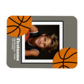 Basketball Foto Name hinzufügen - Farbe bearbeiten Magnet (Horizontal)