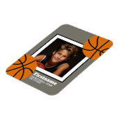 Basketball Foto Name hinzufügen - Farbe bearbeiten Magnet (Linke Seite)