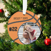 Basketball Foto Name Nummer Ornament