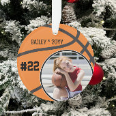 Basketball Foto Name Nummer Ornament