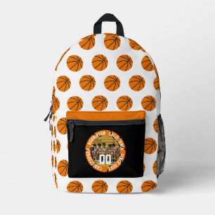 Basketball-Foto Text Player-Nummer hinzufügen Team Bedruckter Rucksack