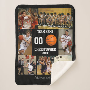 Basketball-Fotocollage-Fleece-Decke Sherpadecke