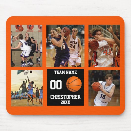Basketball-FotoCollage Personalisiert Mousepad (Vorne)