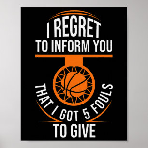 Basketball Fouls Zitat Funny Basketball 5 Foul Cha Poster