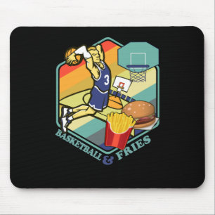 Basketball Fries Fastfood Burger Basketballer Mousepad