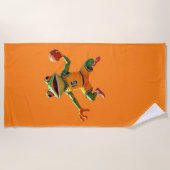 Basketball Frog orange beach towel Strandtuch (Vorderseite)