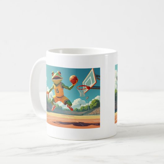 Basketball Frog Tasse zweiseitig (Vorderseite Links)