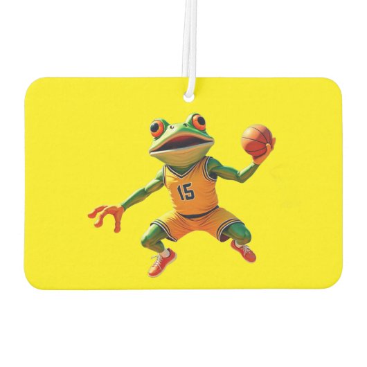 Basketball Frog yellow car air freshener Autolufterfrischer (Rückseite)