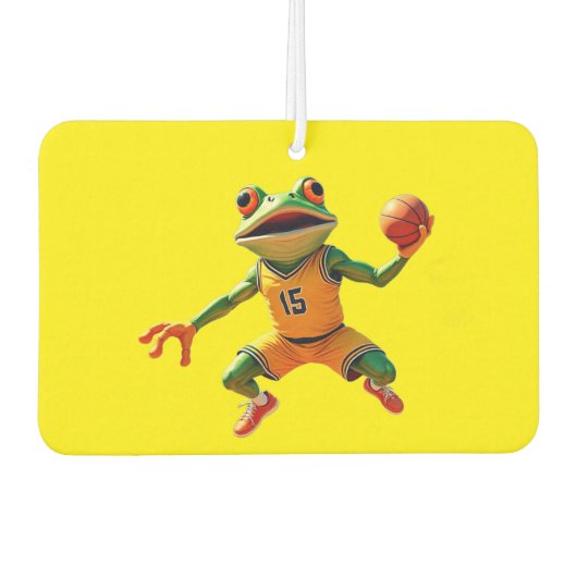 Basketball Frog yellow car air freshener Autolufterfrischer (Vorderseite)